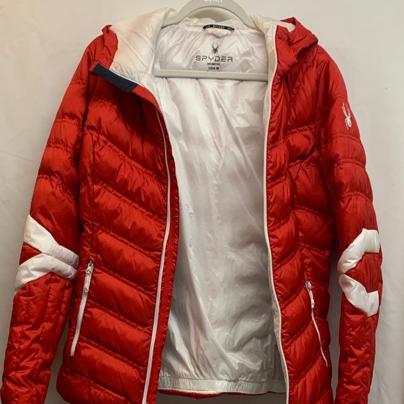 Spyder Red Quilted Jacket with White Accents - Picture 5 of 8